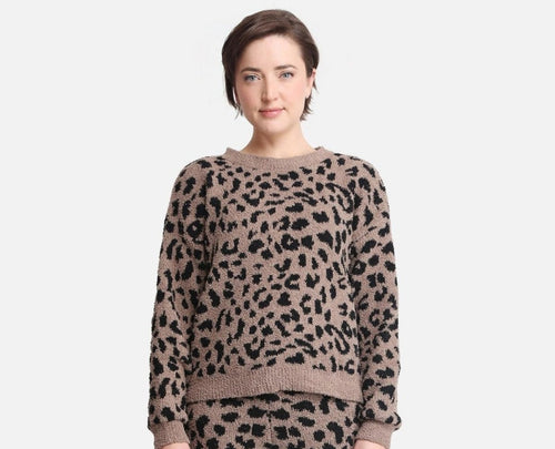 Leopard Print Long Sleeve Lounge Top