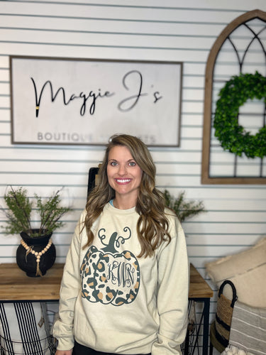 Vintage Style Monogram Pumpkin Sweatshirt