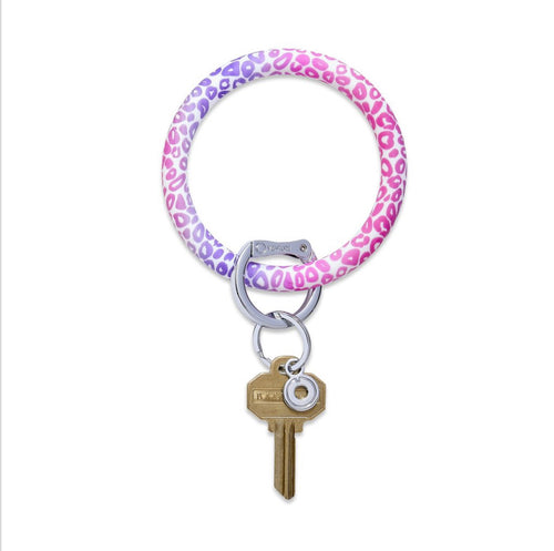 Pink Cheetah Silicone Keyring