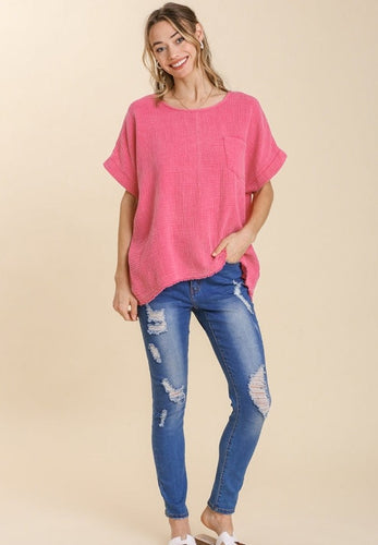 Pink Mineral Wash Top