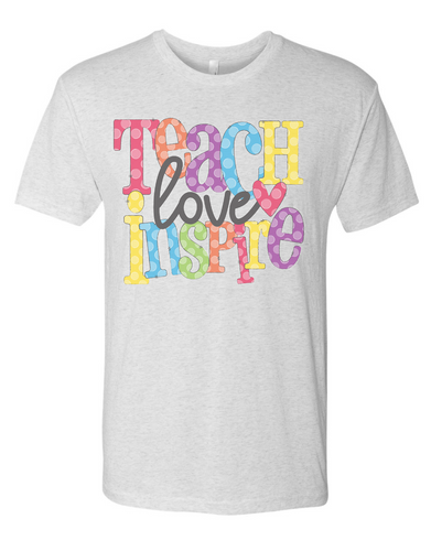 Vintage Style Teach Love Inspire Polka Dots